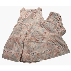 Tommy Bahama Dress Bloomer Set Peach Pink Blue Pastel Infant Girls Size 12 month